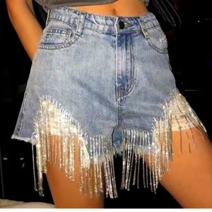Bling denim shorts